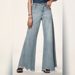 Anthropologie Light Wash Wide-Leg Flare Jeans
